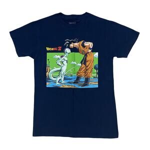 Dragon Ball Z Goku vs Frieza graphic tee Licensed T-Shirt Navy Blue Small